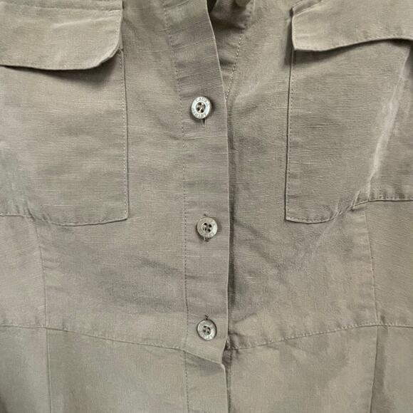 Vintage Laura Ashley Linen Blend Size 8 Long Dress Lagenlook Minimalist Midi - Picture 2 of 4